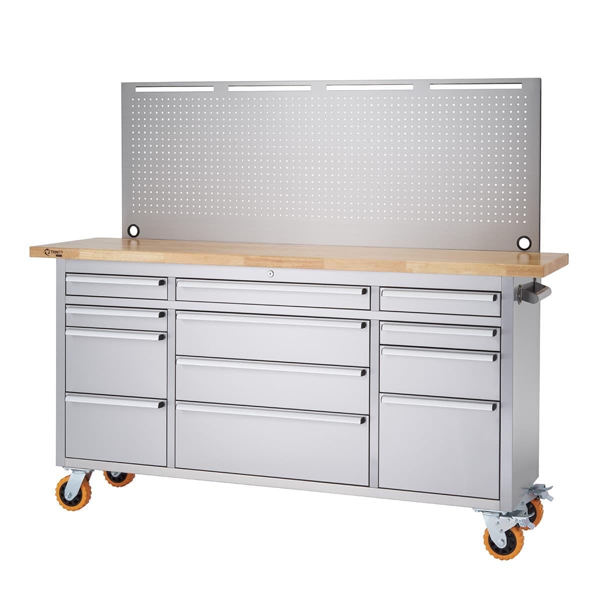 Trinity Rak Kerja Stainless Steel 72 inci Dengan Rak Gantung