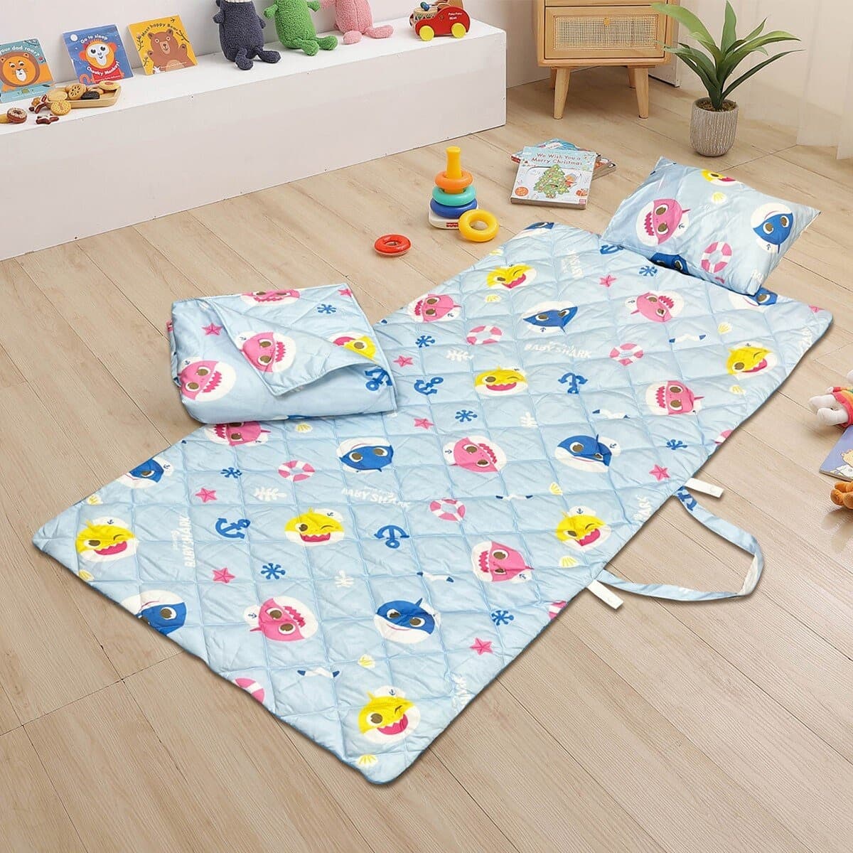 Set Pakaian Tidur Karakter Anak 3 pcs Shark Baby Little Sailor