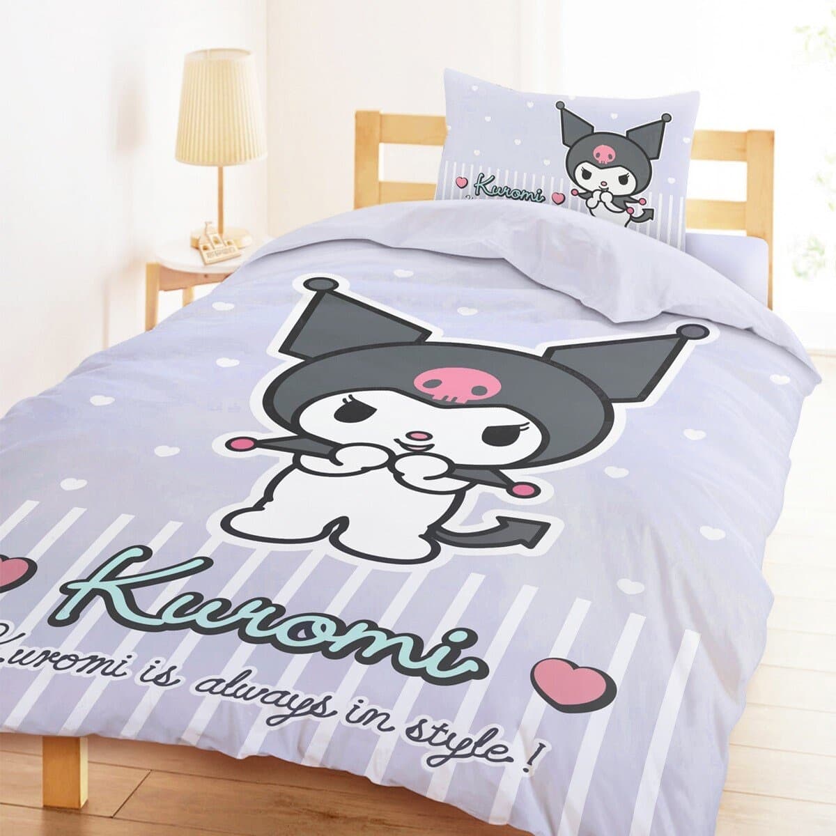 MIT Katun Combed Single Bed Set Double Use Cover Set 3 Pcs Poppi Sweet Little Devil