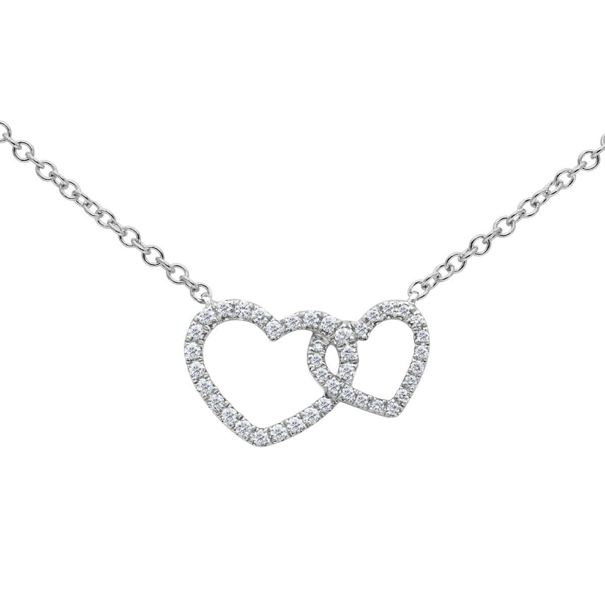 0,18 Karat Necklace Berbentuk Jantung Dengan Permata Berbentuk Bulat VS2/I