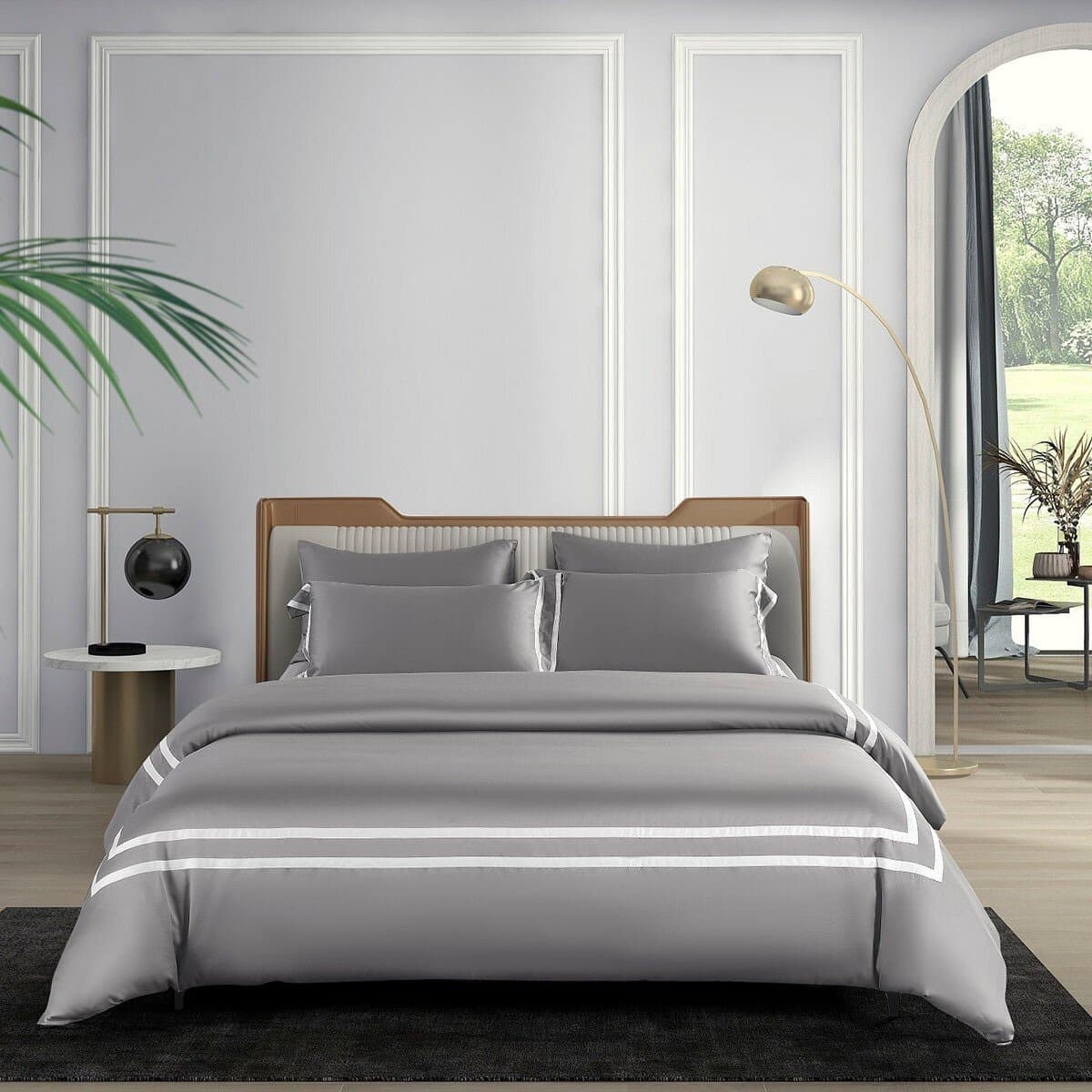 Don Home Set Bed Cover Single Size Lembut 107 cm X 190 cm Batu Hitam