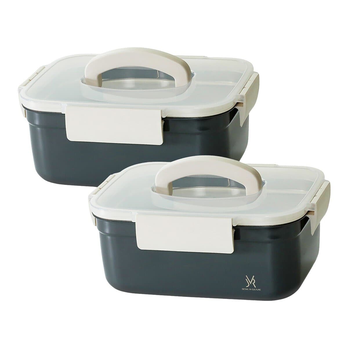 JVR Kotak Lempeng Stainless Steel Microwaveable Berkapasitas 3600 Mililiter Dengan Tutup, Seri Morandi