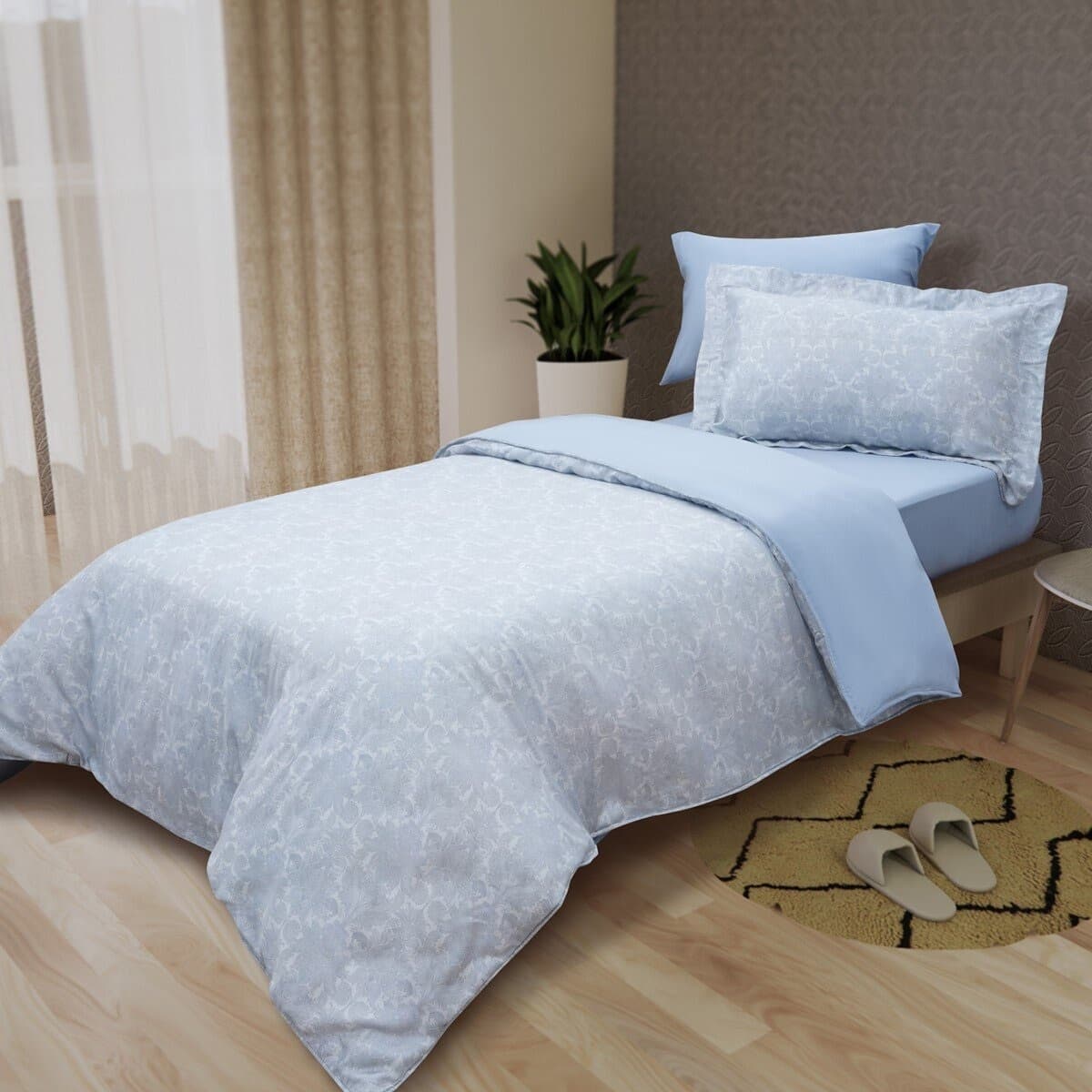 Set Bed Cover Pillowcase CASA 100% Viscose Taman Istana Single