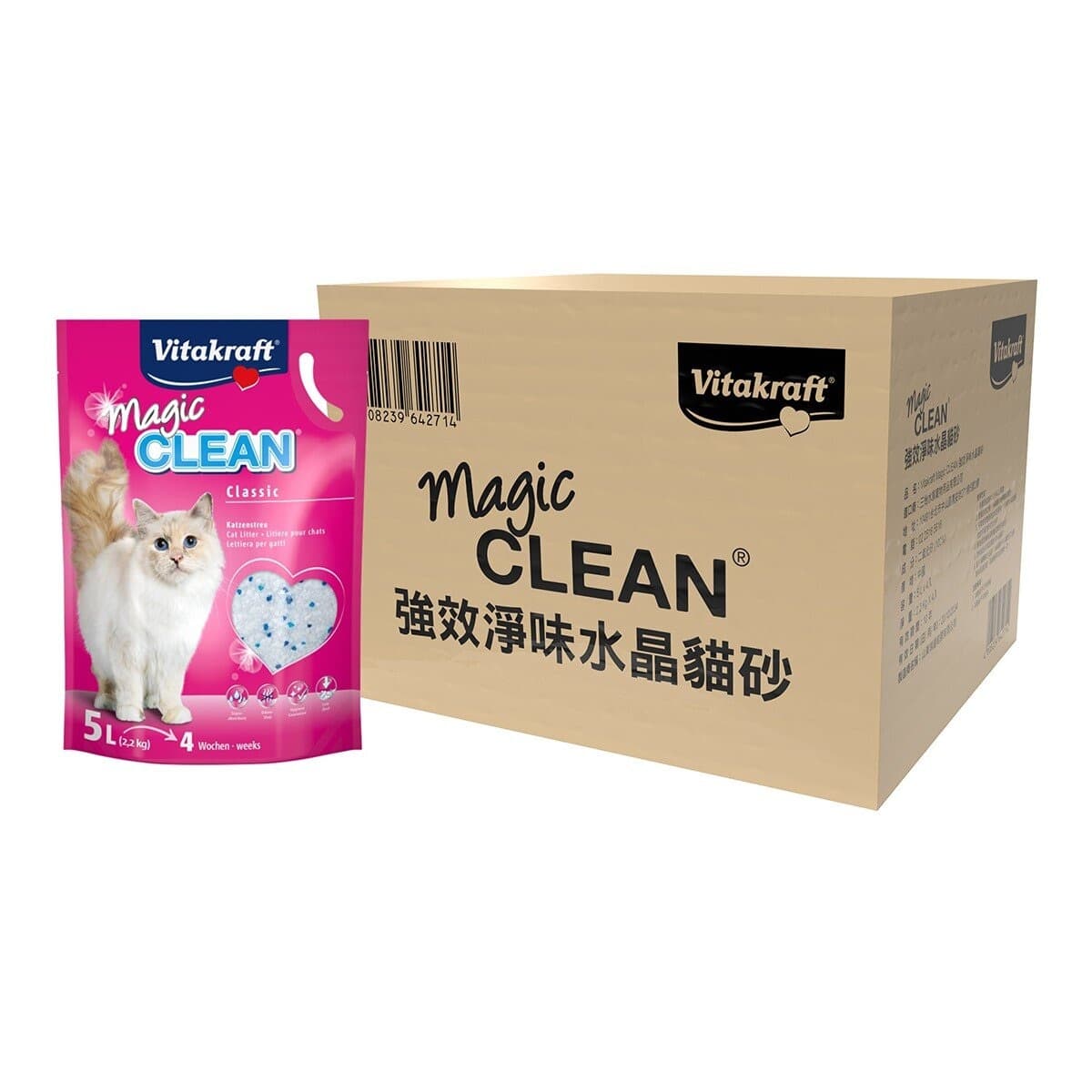 Vitakraft Magic CLEAN Pembersih Bau Kucing Kristal Kuat 5 Liter X 4 Buah X 45 Kotak