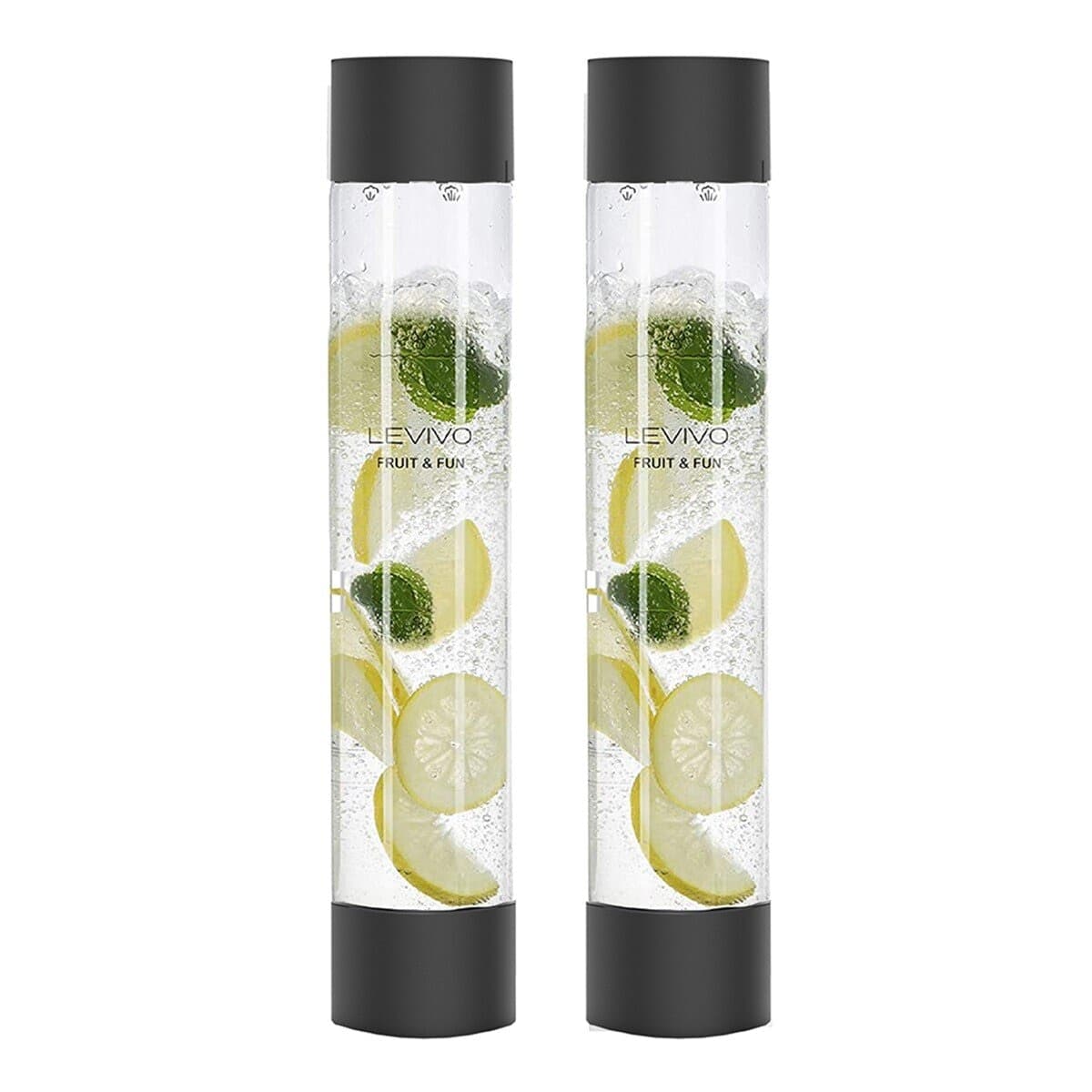 Levivo Botol Air Untuk Mesin Sodastream 1 liter X 2 Pasang Hitam