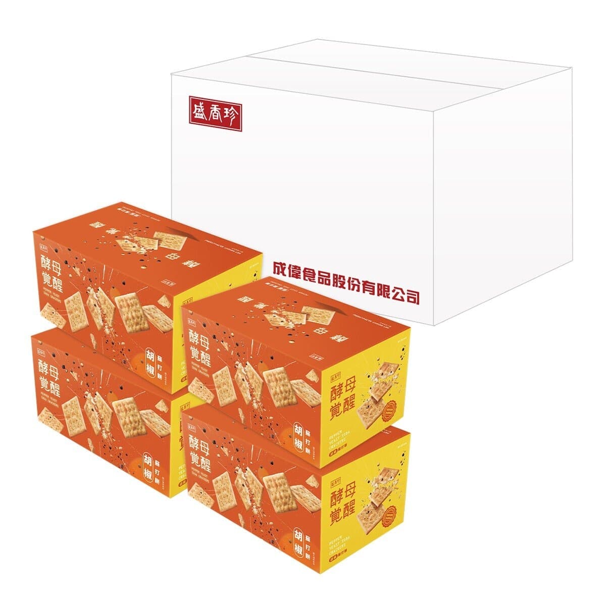 Roti Soda Khas Rasa Pepper Sheng Xiang Yeast Awakening 1525 Gram x 4 Kotak