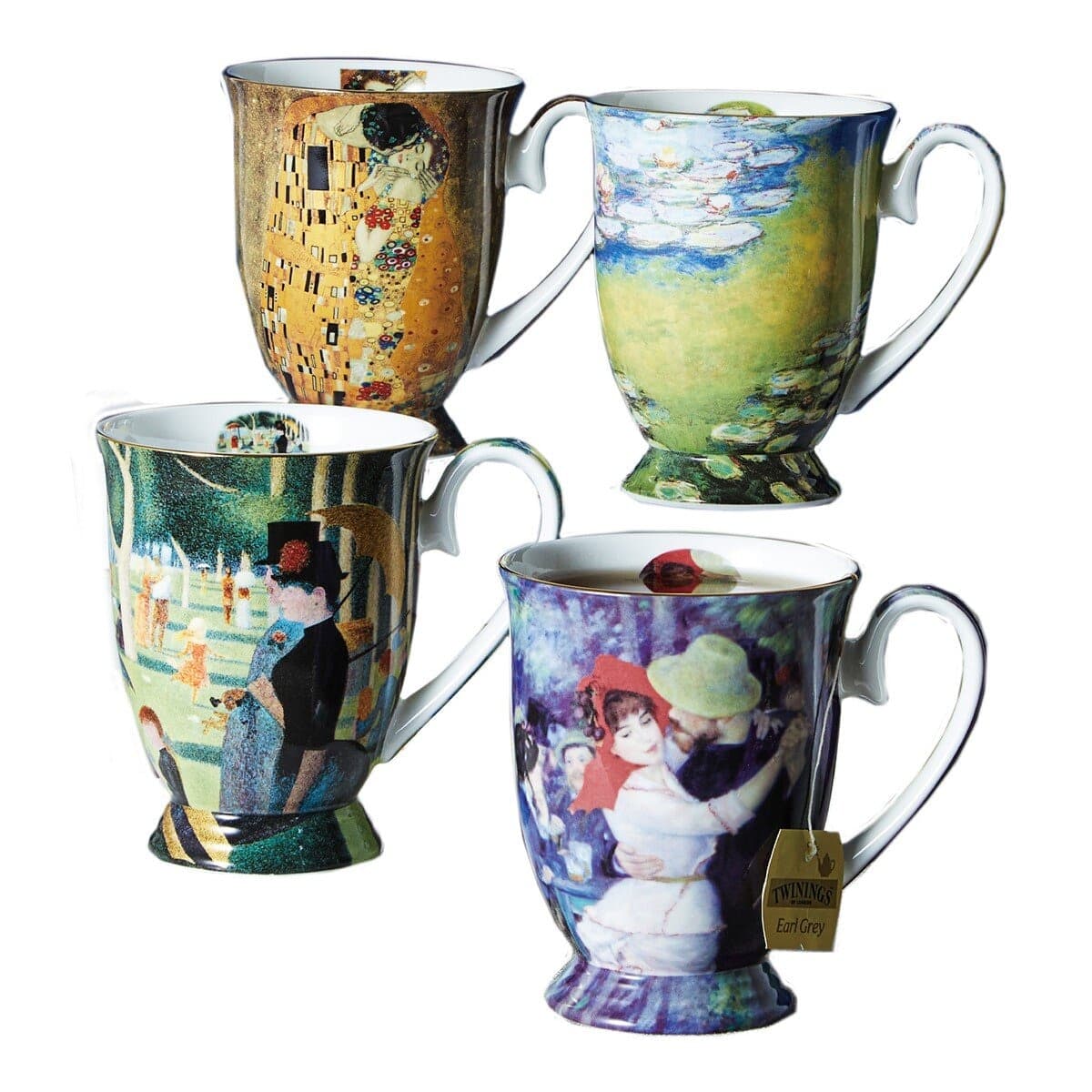 Mug Cina Tulang yang Dicat 320ml X 4 pcs