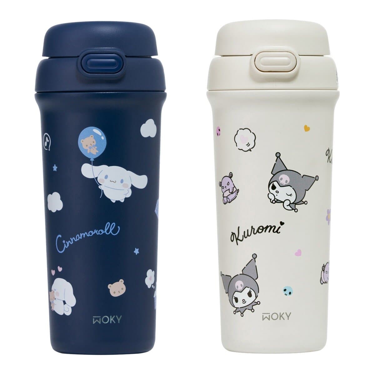 WOKY All-P Botol Stainless Steel Double Wall Vacuum Flask 500 ml X 2 set My Melody Istirahat di Langit + Coolrom Tidak Peduli Kamu Hari Ini