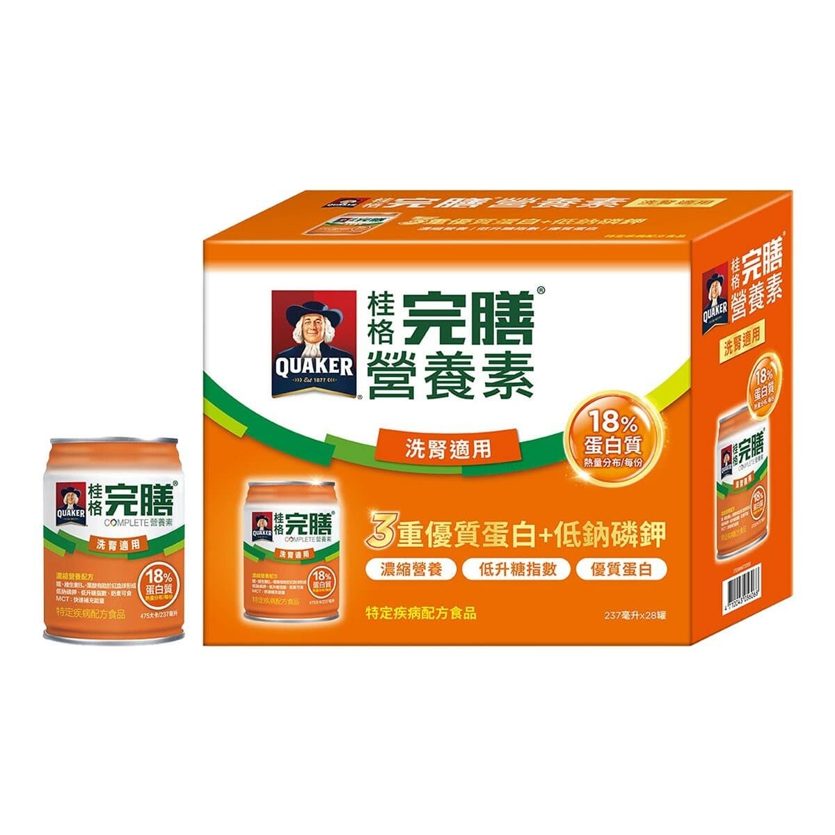 Quaker Nutrisi lengkap untuk penyaring darah 237 ml X 28 kaleng