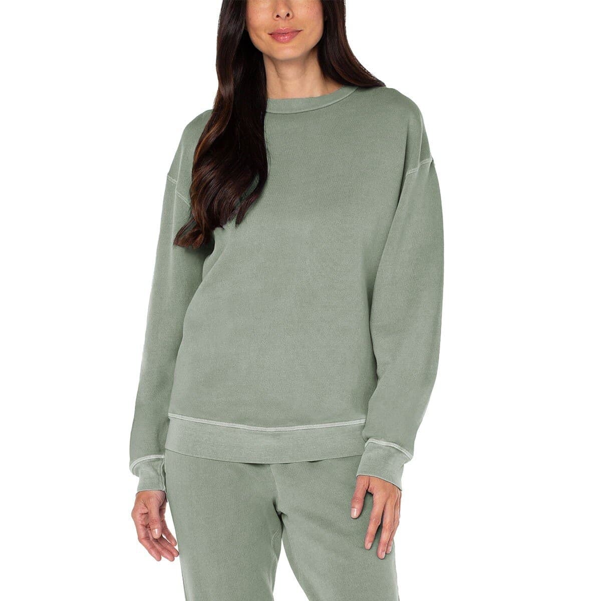 Well Worn Atasan Panjang Wanita Katun Asli Hijau L