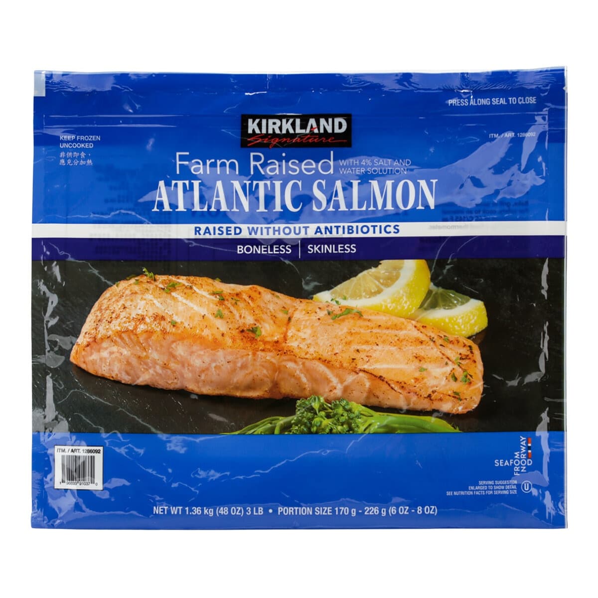 Kirkland Fillet Salmon Beku 1,36 kilogram