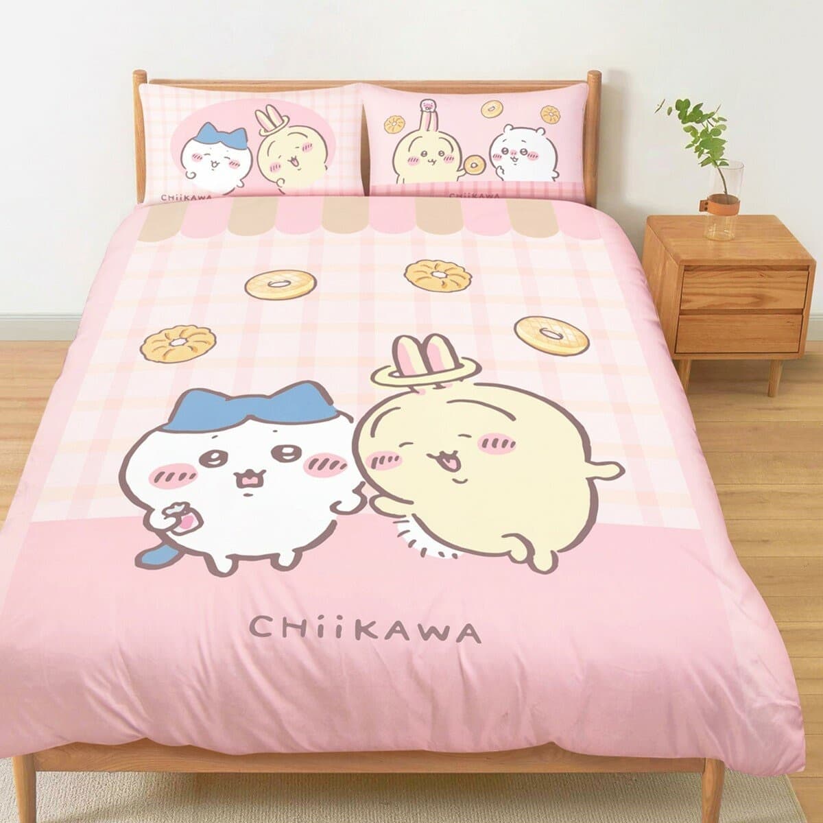 MIT Cotton Combed Cotton Double Bed Bag Duvet Cover Duvet 4 Piece Set Jiyi Kawaii I Love Donuts