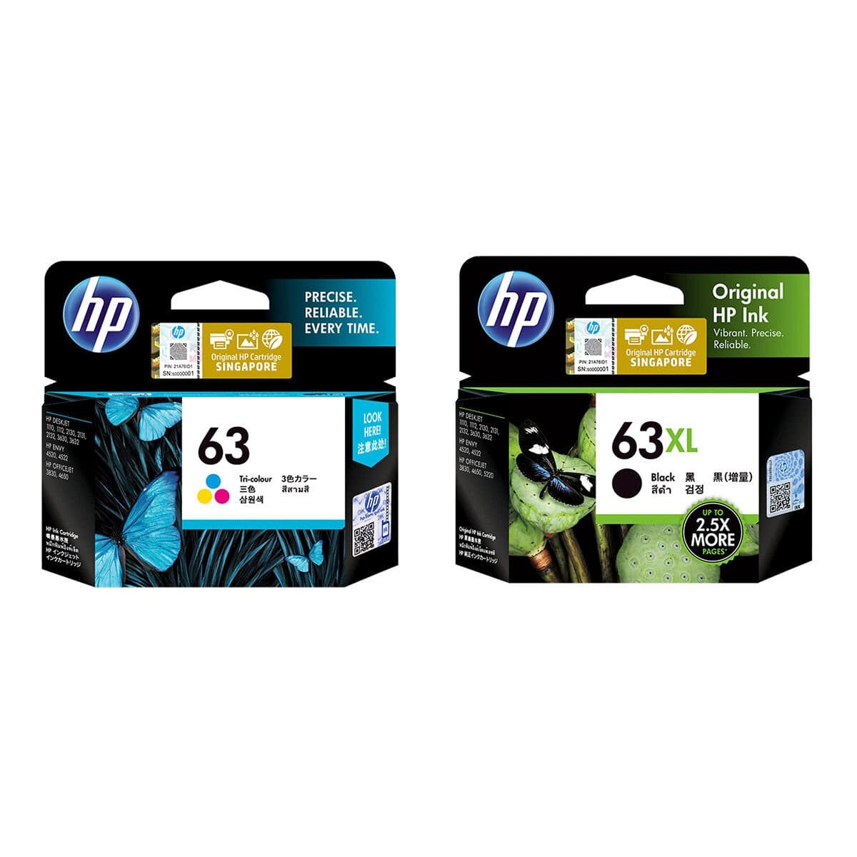 HP Paket Tinta 63XL - Hitam X 1 + Warna X 1