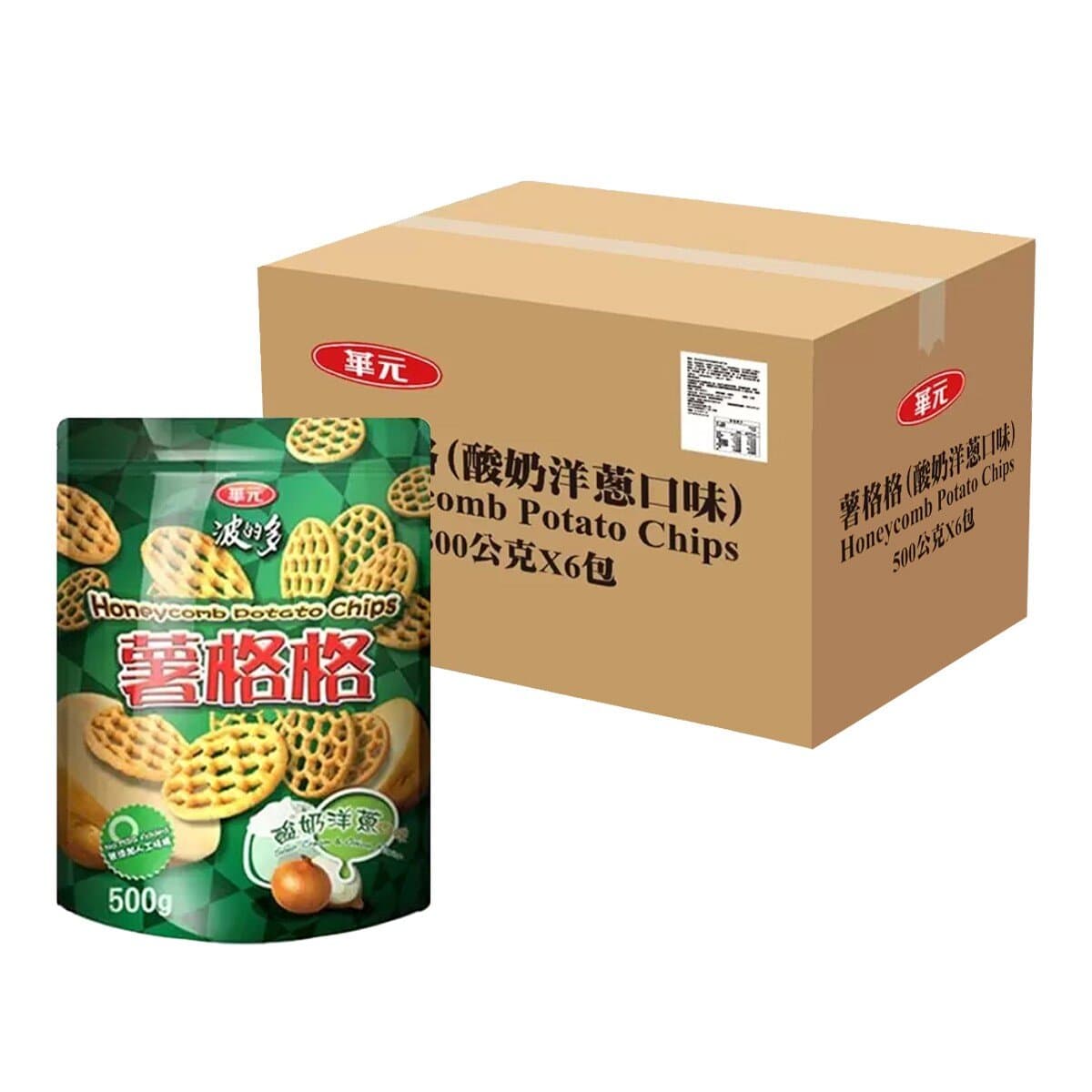 Wah Yuen Potato Goggle Yoghurt Rasa Bawang 500g X 6pcs