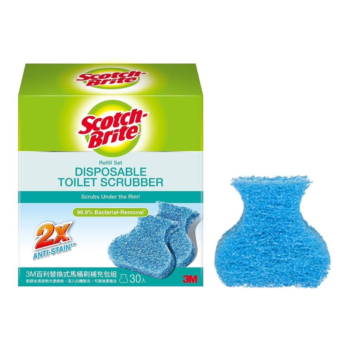 Scotch-Brite Replacement Antibacterial Toilet Brush Refill Pack 30 pcs