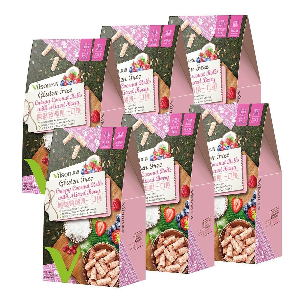 Misono Roll Berbasis Beri Tanpa Gluten 17 Gram X 5 Sachet X 6 Kotak