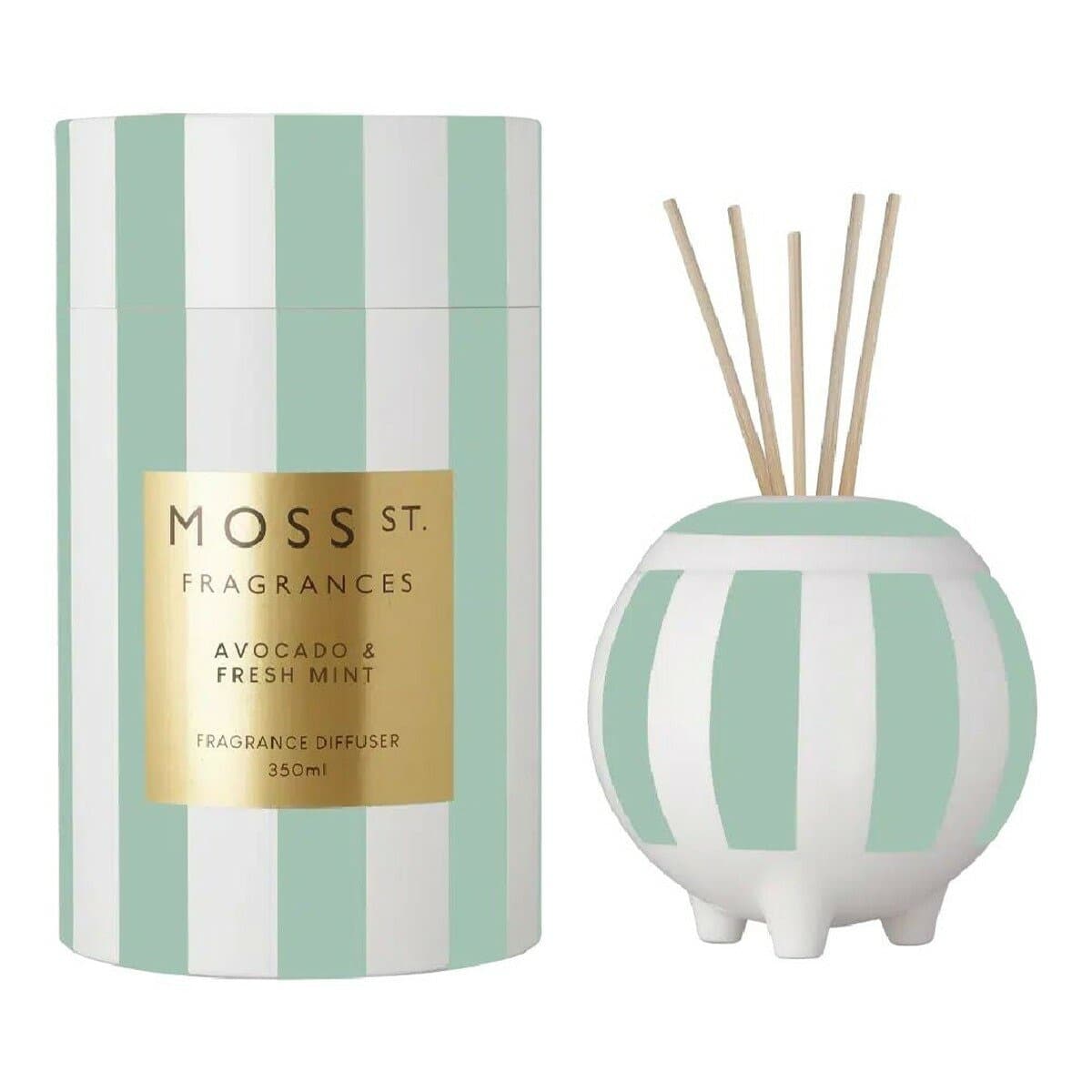 MOSS ST. FRAGRANCES Cangkir Keramik Diffuser 350 ml Alpukat & Mentimun Segar