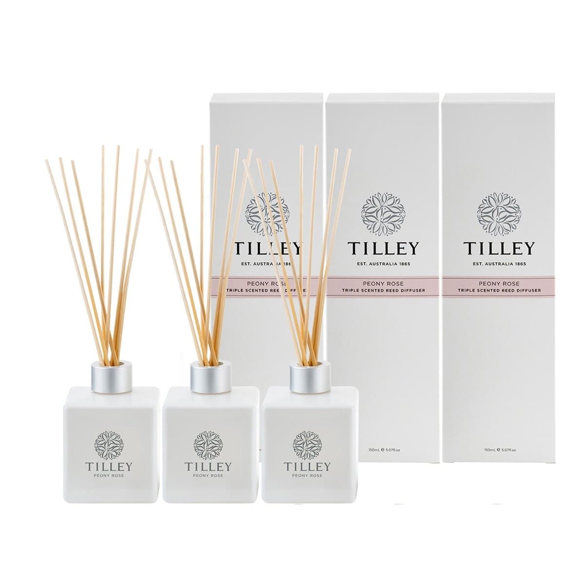 Tilley Essential Aroma Diffuser Australia Klasik 150 ml X 3 Potong Peony Rose