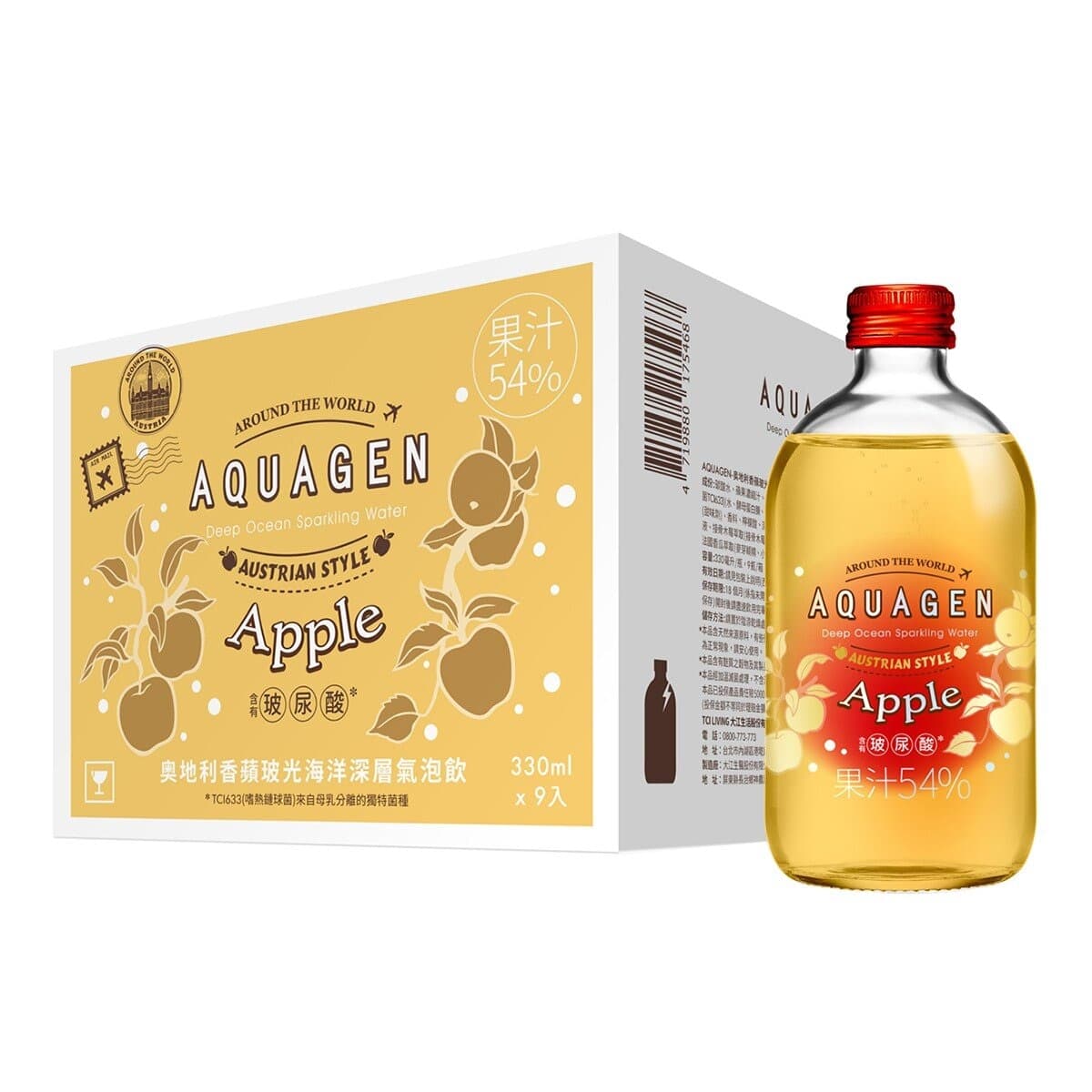 AQUAGEN Minuman Buah Austria 330 mililiter X 9 botol