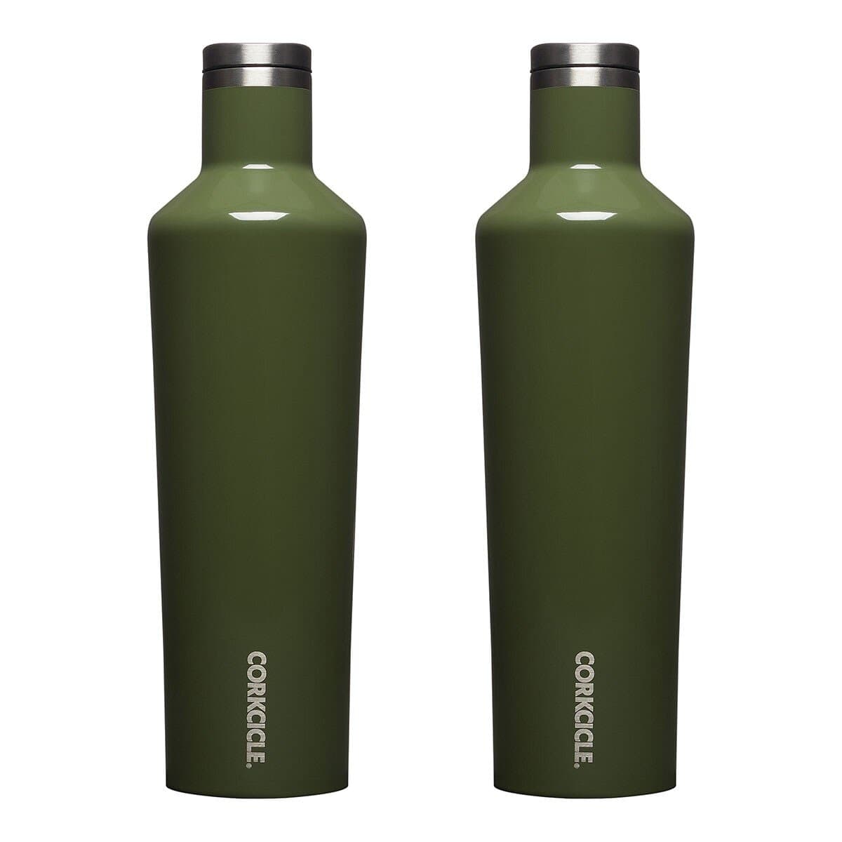 CORKCICLE Botol Stainless Steel Tiga Lapis Vacuum Dengan Tutup Lebar 750 ml X 2 Pcs Warna Olive Green + Olive Green