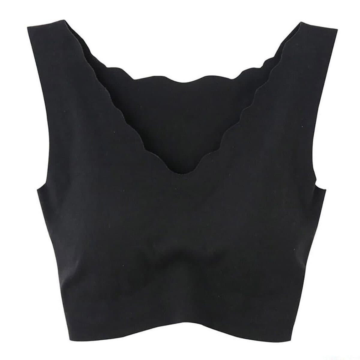 Jun Shi Bra Wanita Tanpa Lengkung Tanpa Bekas Pengikat Hitam M