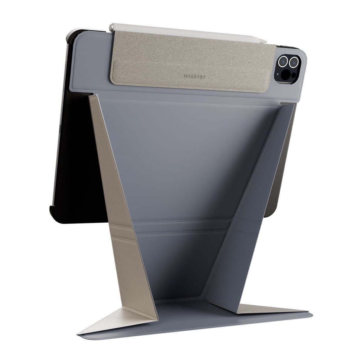 MAGEASY Lift Bracket Case Untuk iPad Air 11 Inci 2025 M3 / 2024 M2 & iPad Pro 11 Inci 2022 M2 - 18 & iPad Air 10.9 Inci 2022 - 20 Warna Alaska Blue