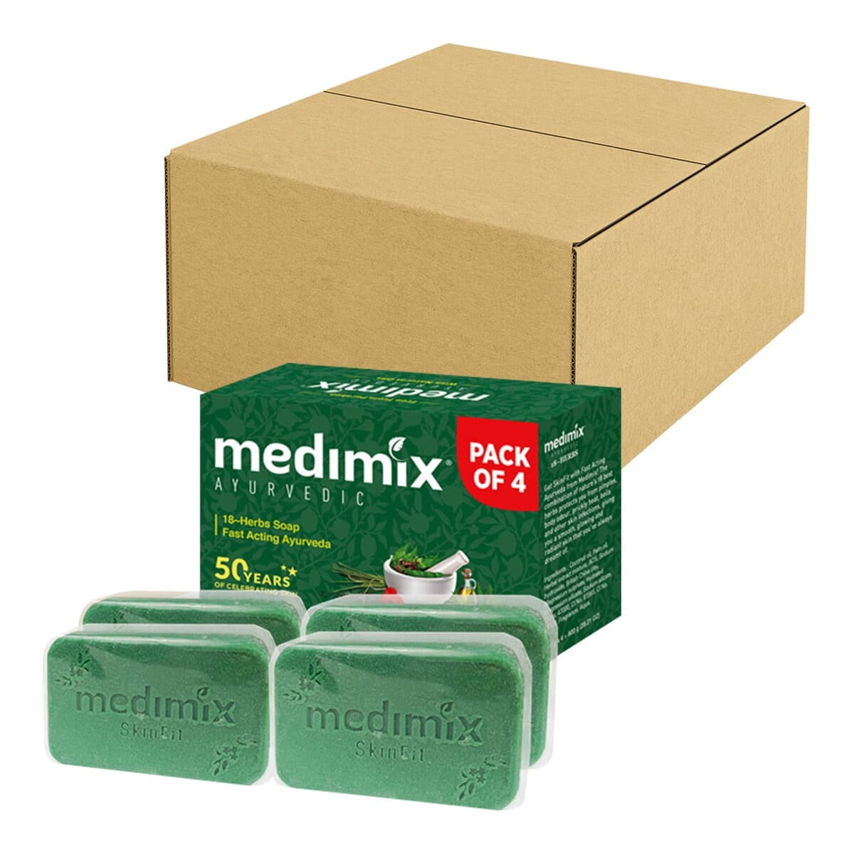 Medimix India Green Emerald Royal Herb Bath Soap Herbal 200 gram x 64