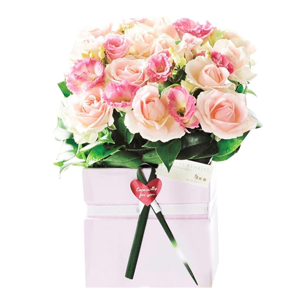 Hadiah Mawar Merah Muda Taman Bunga Taipei 10 Mawar Merah Muda