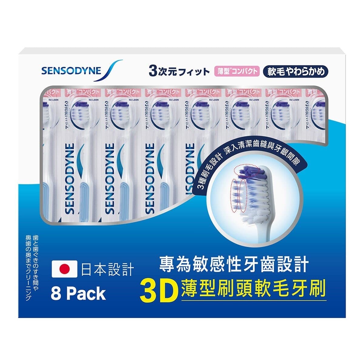 Sikat Gigi Lembut Tipis Anti-Alergen Sensodyne 8 Buah