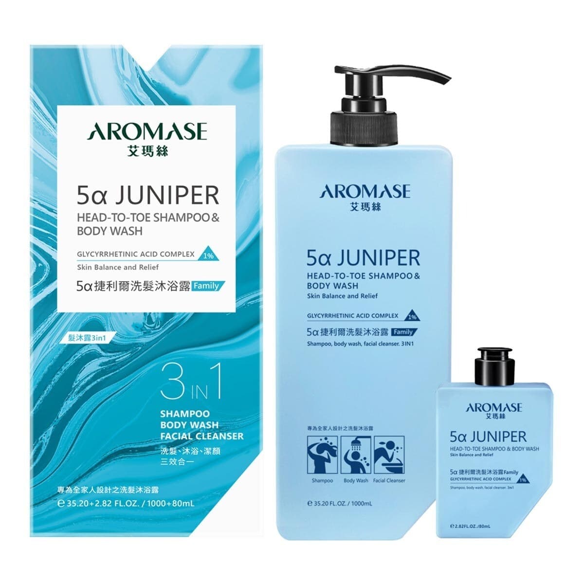 Emas 5α Jelir Shampoo & Body Wash Family 1000ml + 80ml