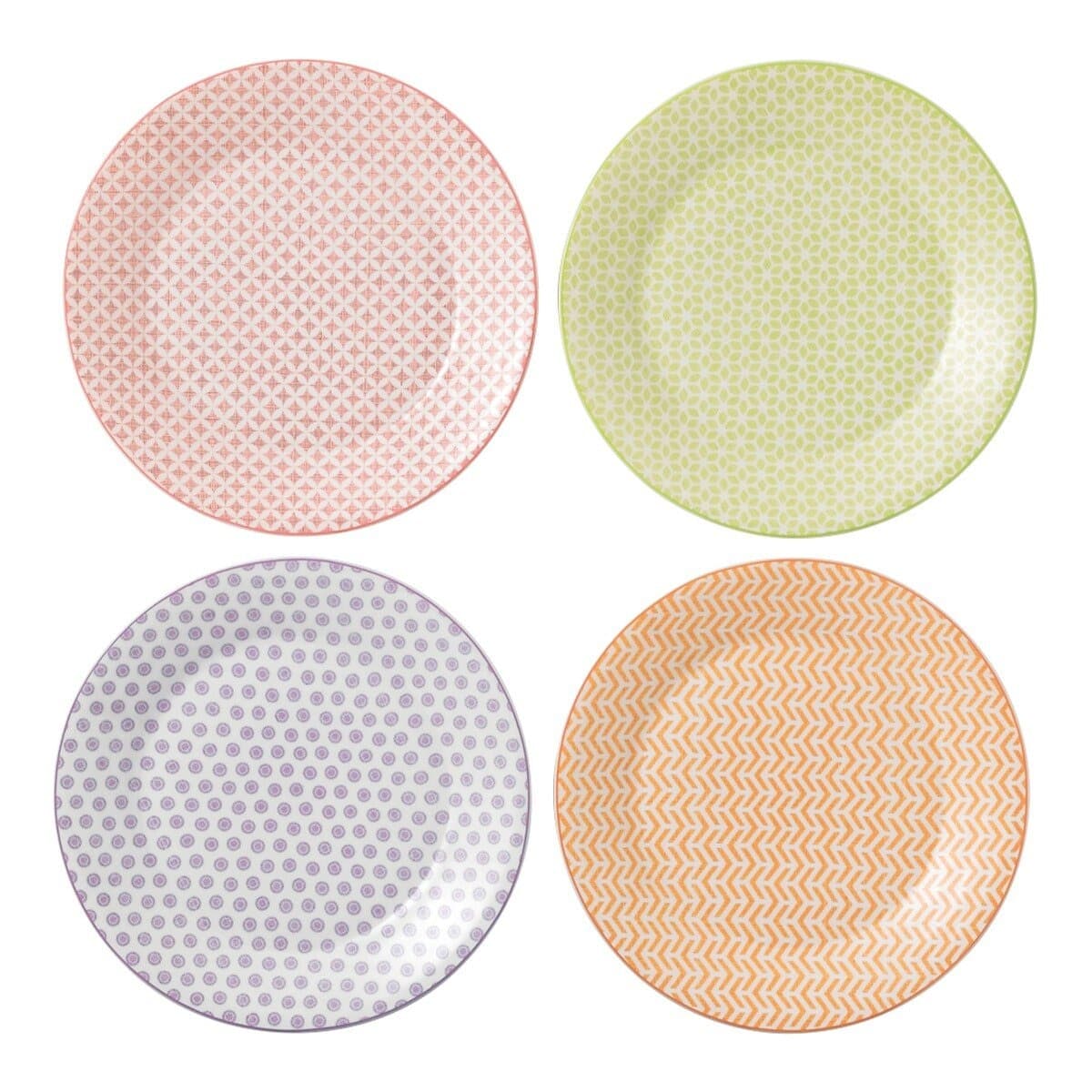 Royal Doulton Nordic Reissue Series Mangkuk Rata 23 cm X 4 Buah Set Pink Quartet