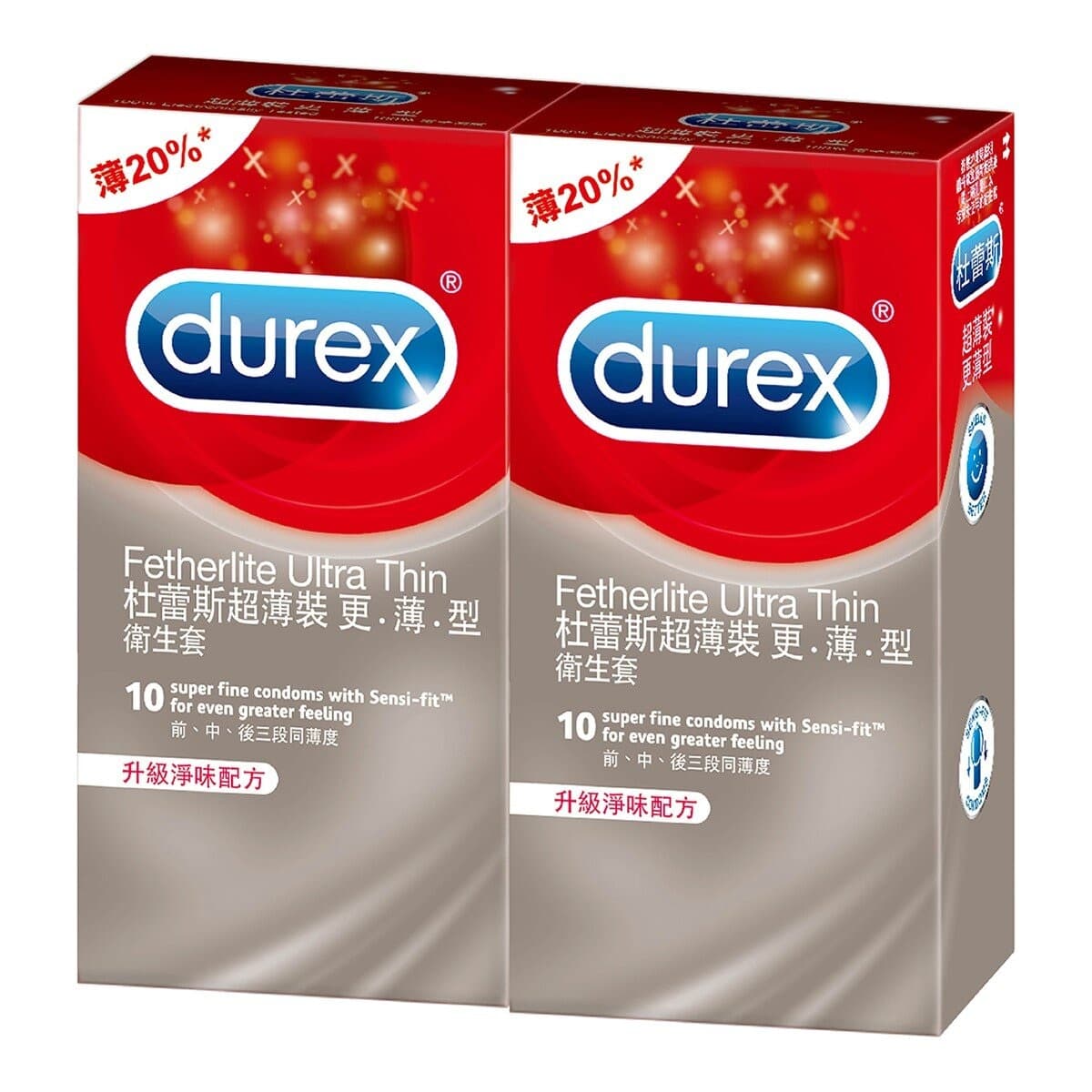 Durex Ultra Thin Extra Thin Condoms 20 Sachet (10 Sachet X 2 Kotak)