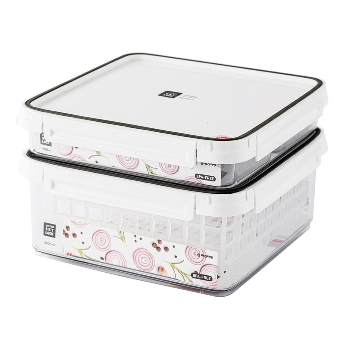 Chiangxin Life SKYLOCK Kotak Makanan Segar 2 pasang (Format Bagi-bagi 1700 ml + Format Tas Penyimpanan 3800 ml)