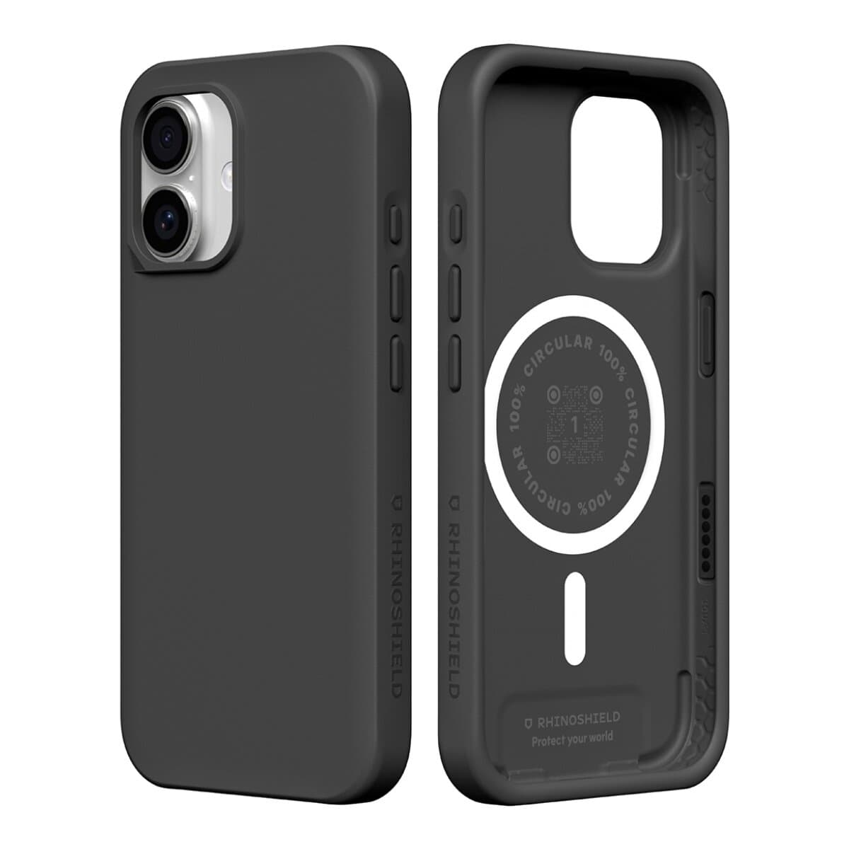 Rhino Shield iPhone 17 SolidX (Kompatibel dengan MagSafe) Casing Pelindung Pelindung Kejut & Bantal yang Diperkuat & Bantalan Pelindung Jatuh + Pelindung Kaca Tempered Anti-Biru 9H Klasik Hitam