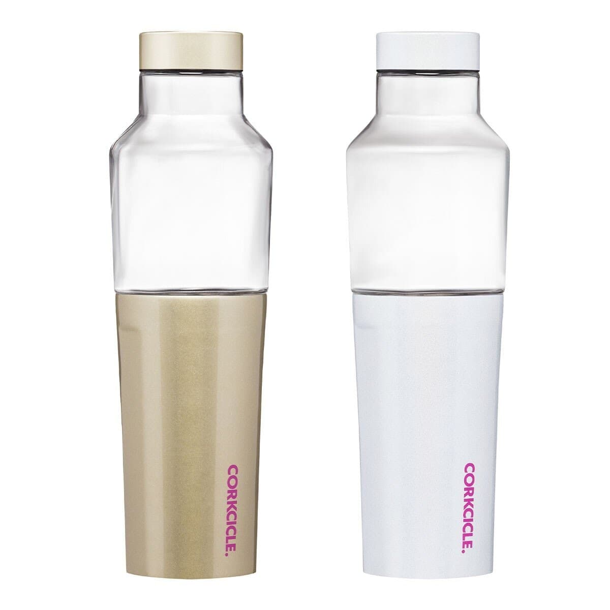 CORKCICLE Botol Air Kaca 600ml X 2 Set Galaxy White + Champagne Gold