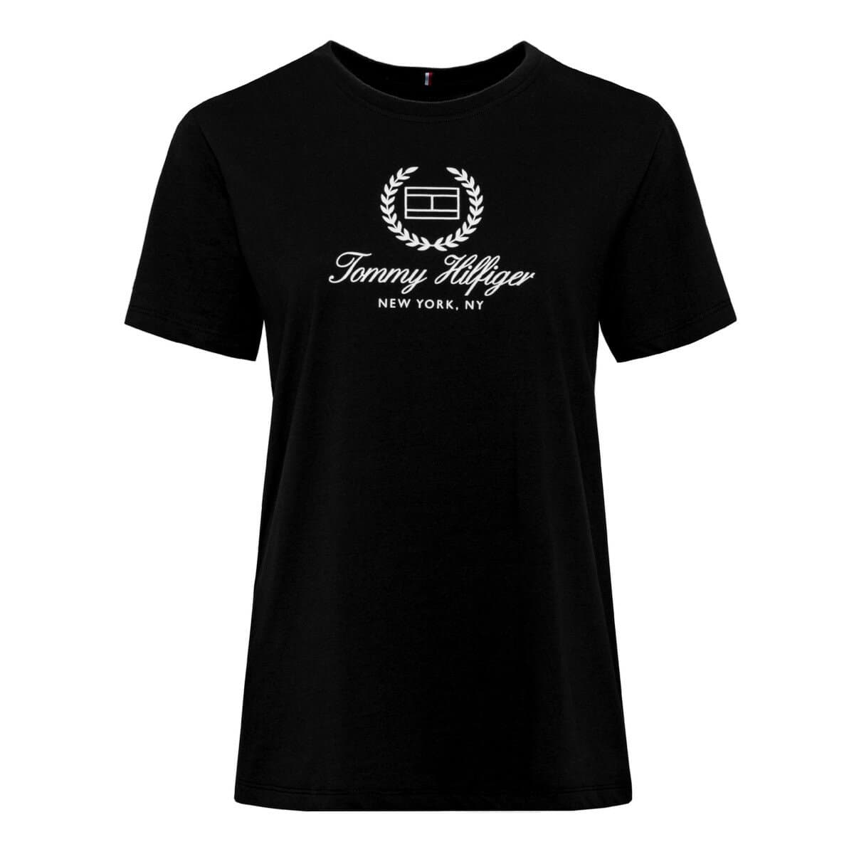 Tommy Hilfiger Logo Wanita Atasan Lengan Pendek Warna Pink L