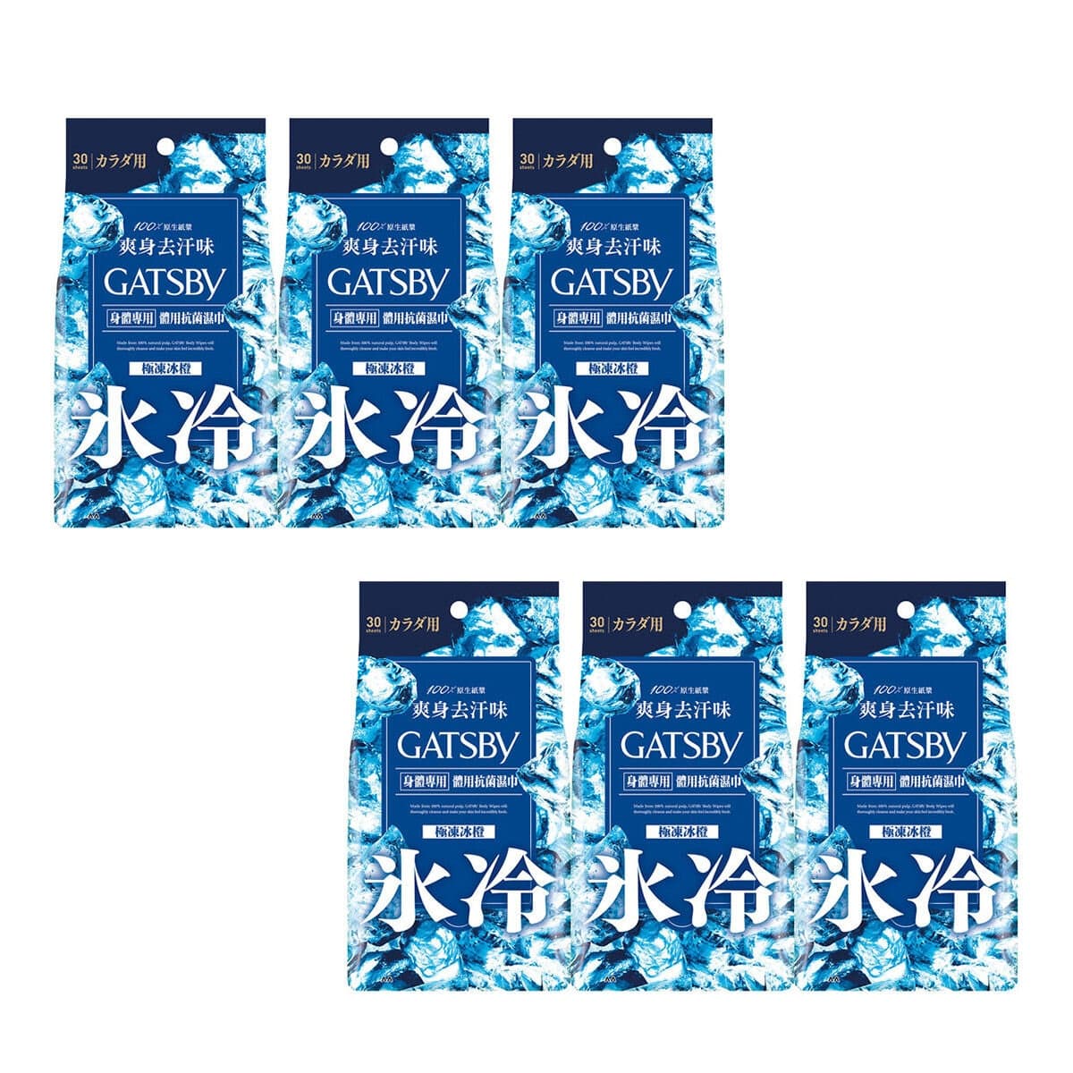 Gatsby Tissue Antibakteri Dingin Jeruk Es 30 Lembar X 6 Paket