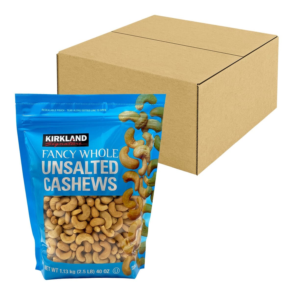 Kirkland Signature Tanpa Rasa Kacang Mete 1,13 kg x 6 Sachet