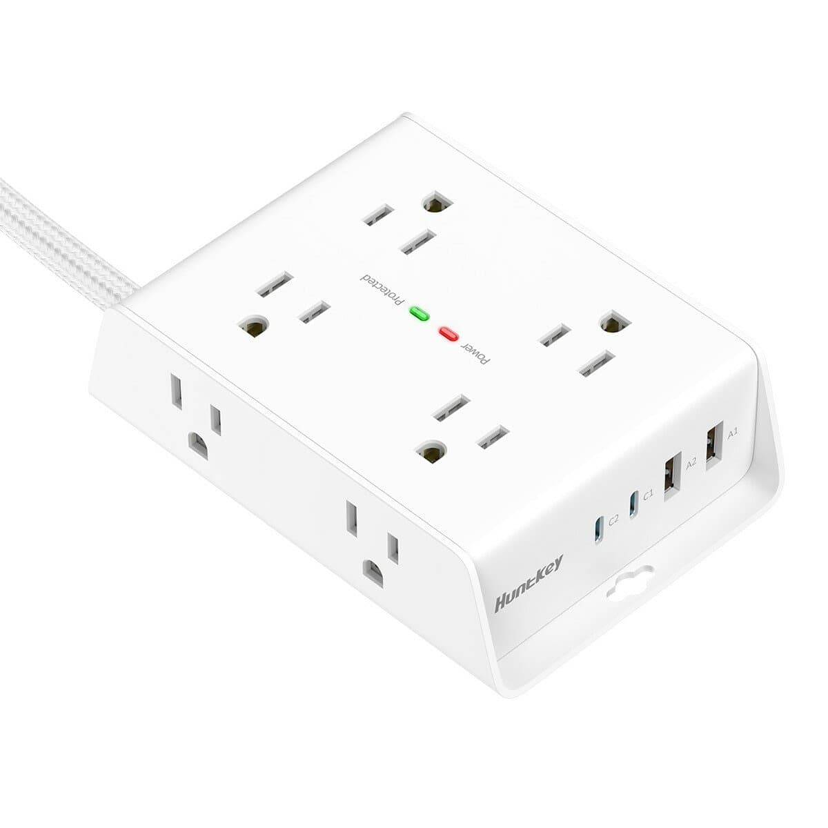 Huntkey Power Strip Dengan USB-A X 2 + USB-C X 2