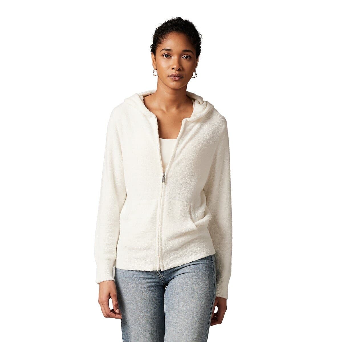 Kashwere Jaket Hoodie Towel Fabric Wanita L