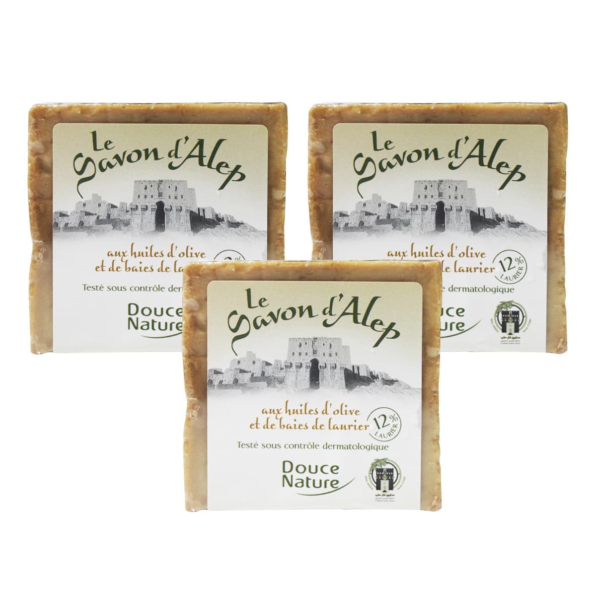 Douce Nature Sabun Aleppo Klasik dengan Lavender Oil 12% 200 Gram X 3