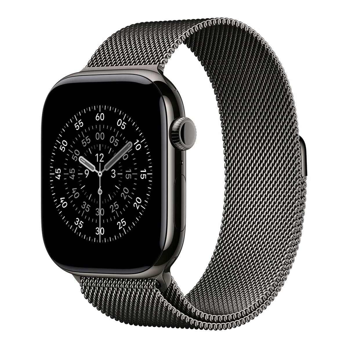 Apple Watch Seri 11 GPS + Jaringan Seluler 46mm Warna Batu Bata Titanium Dengan Strap Milanese Batu Bata S/M