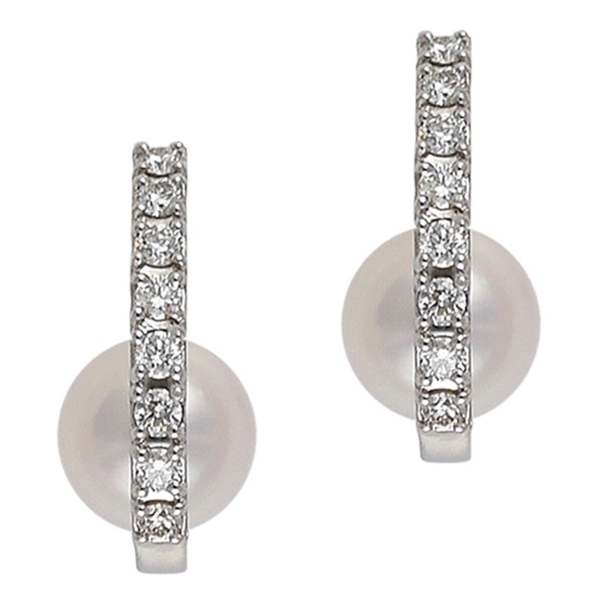Anting mutiara Tokyo Pearl 0,14 karat emas putih 18K 5,0mm - 5,5mm Akoya - 144594