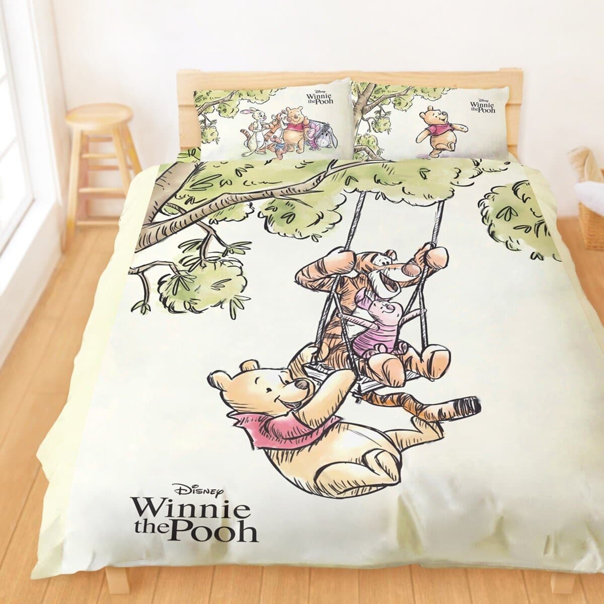 MIT Combed Cotton Double Bed Bag Twin Duvet Cover Set of 4 Winnie the Pooh Country Trail