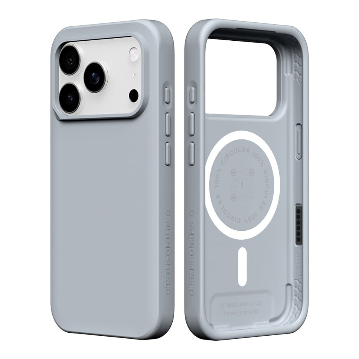Rhino Shield iPhone 17 Pro SolidX (Kompatibel dengan MagSafe) Casing Pelindung Pelindung Kejut & Bantalan yang Diperkuat & Casing Pelindung Jatuh + Pelindung Kaca Tempered Anti-Biru Cyclone Grey