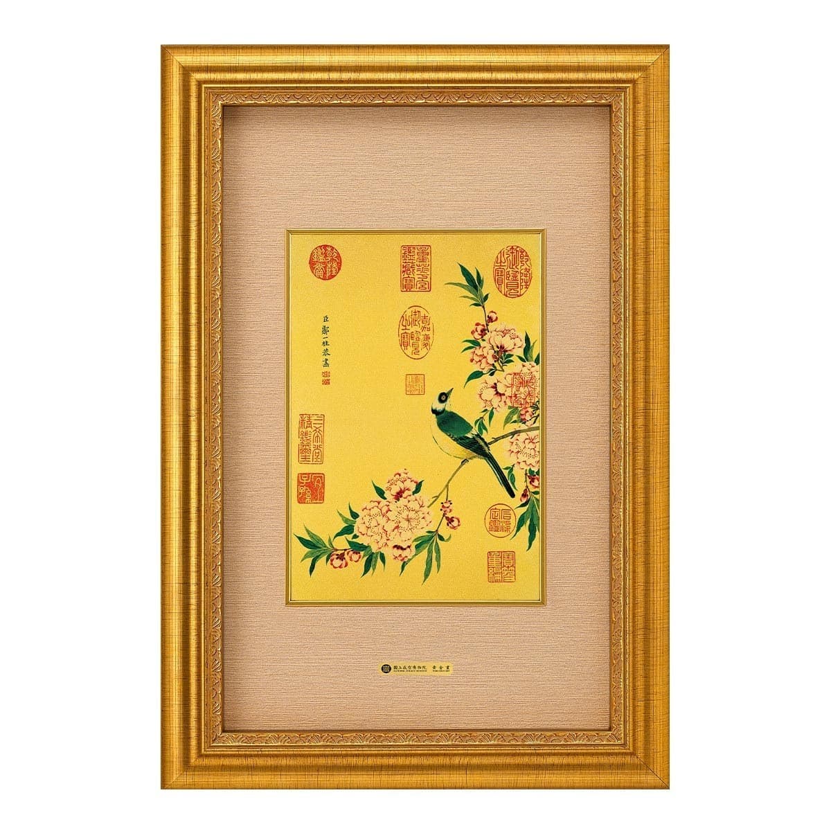 Burung Musim Semi Nanas dalam Bingkai Kayu Emas