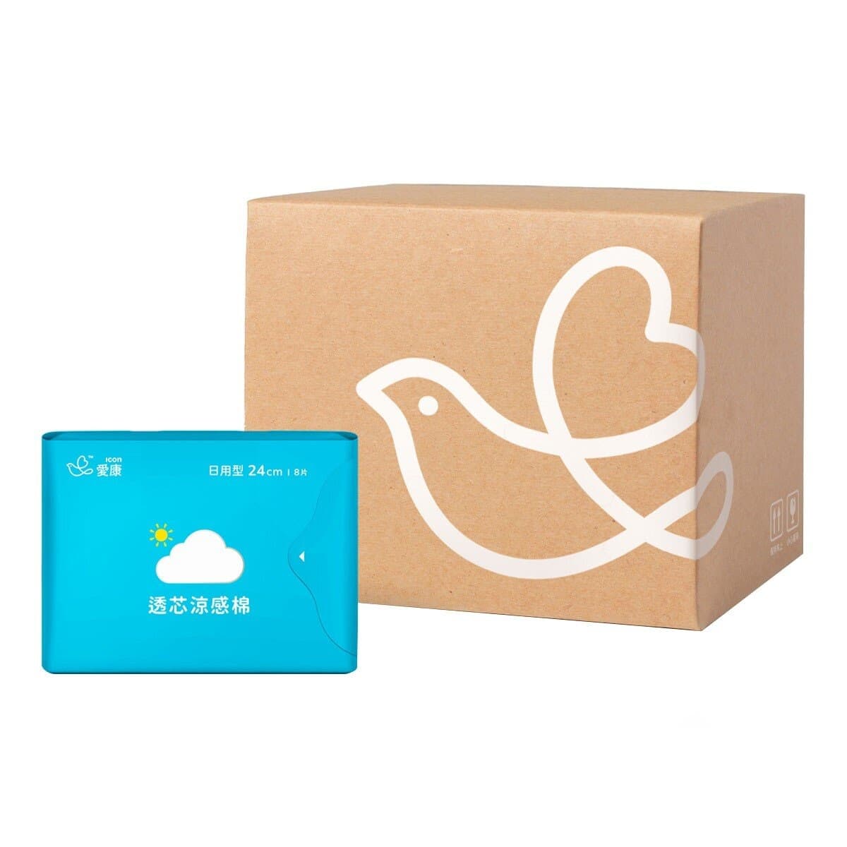 Aikang Cool Sensation Sanitary Pad Regular Size 24 cm 8 Pcs X 16 Pack