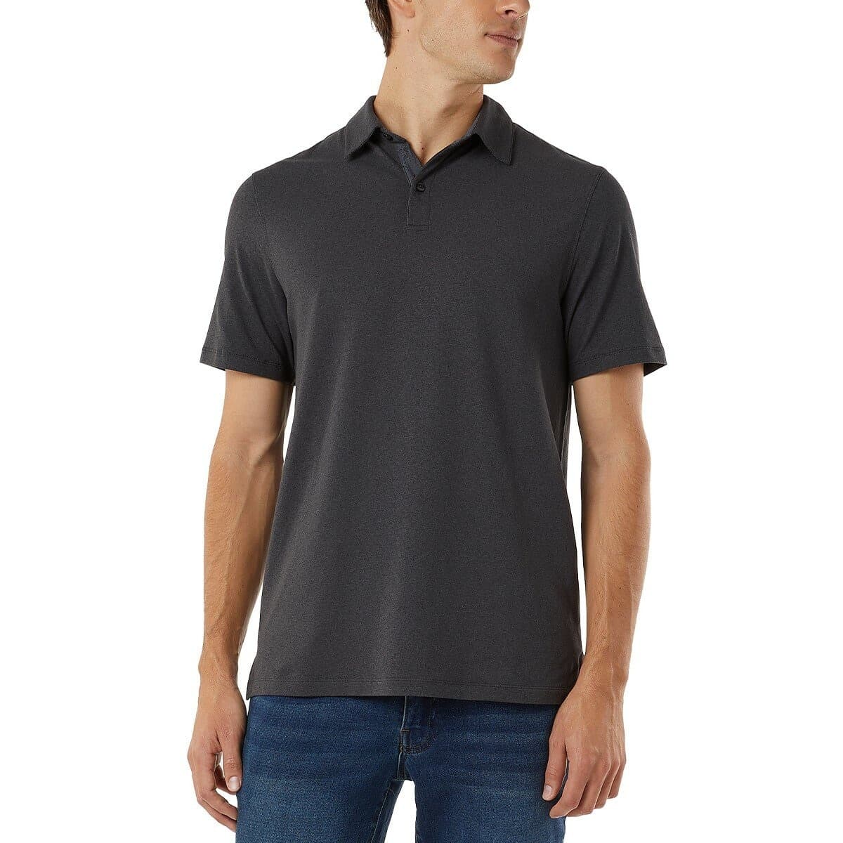 Kemeja Polo Lengan Pendek Pria Elastis 32 Derajat Abu-abu L