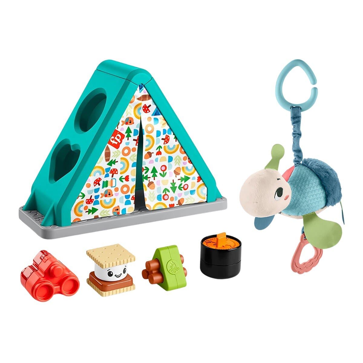 Fisher-Price Gerobak Kecil Berbentuk Penyu / Dari lahir + Tenda Lucu Untuk Mengenali Bentuk / 6 Bulan ke Atas