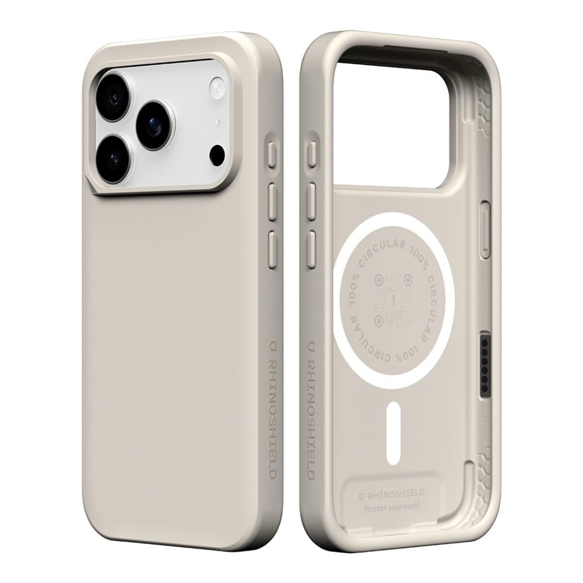 Rhino Shield iPhone 17 Pro SolidX (Kompatibel dengan MagSafe) Casing Pelindung & Bantalan yang Diperkuat dengan Peredam Guncangan + Cangkang Pelindung Kaca Tempered Anti-Biru 9H Abu-abu